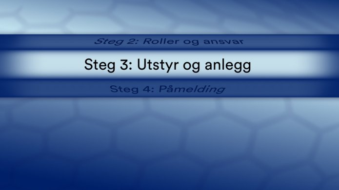 Steg 3: Utstyr og anlegg